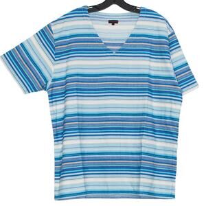 Clot Shirt Coastal Quiet Luxury Smart Casual Preppy Minimalist Stripe Blue XL